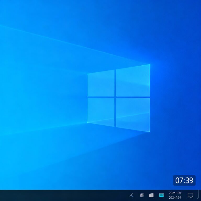 Barra de tareas de Windows 10 con reloj mostrando segundos